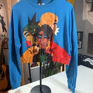 Blue Graphic Long Sleeve I have a voice cropped Tee